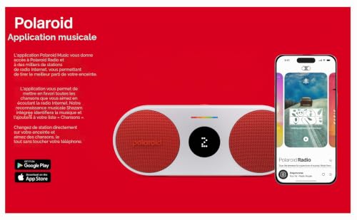 Polaroid P2 – Enceinte Bluetooth sans Fil Rechargeable avec IPX5 et Double jumelage stéréo - Jaune