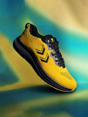 Image of hummel NOVARE Lace Up Sports Shoes for Men with Lightweight Hyper Burst TPR Sole Comfortable Breathable and Slip Resistant Ideal for Running Walking Gym Trekking Hiking