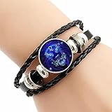 Veeteah Pulsera de 12 Constelaciones | Pulsera de Cuerda con Signo del zodíaco | Pulsera Tejida Hecha a Mano del Abrigo del Signo del Zodiaco para el Regalo de los Adultos