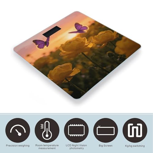 Báscula de baño digital con plataforma de vidrio y pantalla LCD miniatura 3