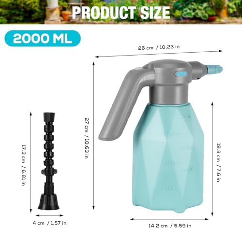 DEECOZY Electric Spray Bottle Plant Mister, 2L Rechargeable Electric Water Sprayer, Automatic Watering Can Battery Powered with Adjustable Spout for Garden, Fertilizing, Cleaning