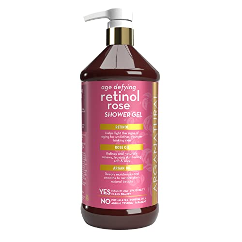 Arganatural Retinol Shower Gel (Body Wash) With Natural Argan Oil, Smooth & Refine Skin Tone, Nourishes For Natural Radiance, Pampers & Rejuvenates Skin For All Skin Types - 32Oz / 960Ml #TOP1