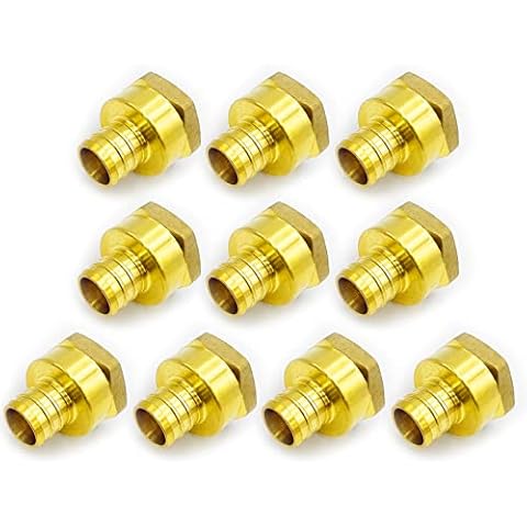 Bangrui Pex NPT Male Adapter Brass Crimp Fitting,DZR Lead free (10, 3/4) Cover