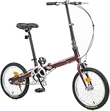 XWJBDF Bicicleta Plegable De 16 Pulgadas, Bicicleta De Cercanías Ligera con Frenos De Disco Dobles Y Portaequipajes Trasero para Adultos, Desplazamientos En Bicicleta Urbana 1