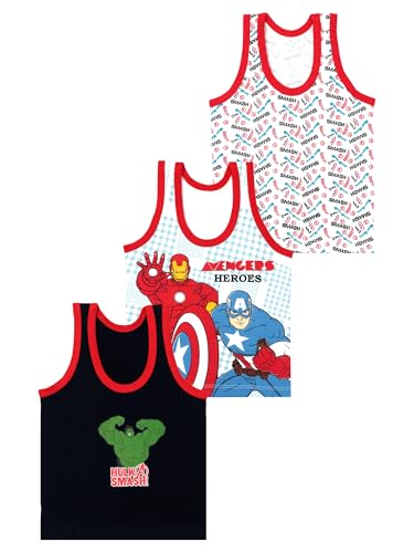Image of BODYCARE Kids Boy's Regular Fit Vest | 100% Cotton| Skin Friendly | Lightweight | Sleeveless Designs | Cartoon Character | Pack of 3 Print