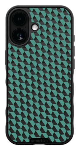 Smartish® iPhone 17 MagSafe Case - Gripmunk [Slim + Protective] - Out of Shape - Drop Tested 6FT - Wireless Charging - Geometric Design - Hexagon Pattern - Green Black Abstract - Fits Apple iPhone 17