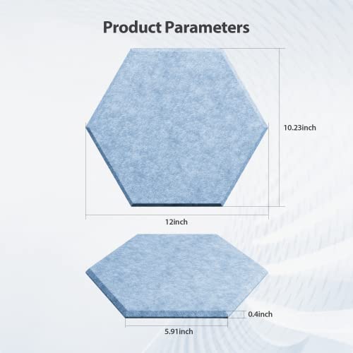 Image of 12 Pack Hexagon Acoustic Panels Self Adhesive Sound Proof Foam