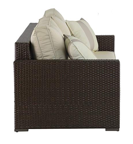 Serta Laguna Resin Outdoor Patio Furniture Collection, Sofa, Brown Wicker #TOP6