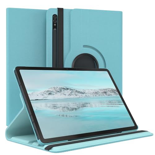 EAZY CASE - Custodia per Samsung Galaxy Tab S7 / S8 tablet Cover protettiva Smart Cover Supporto rotante Astuccio pieghevole 360° girevole con funzione stand Similpelle Blu