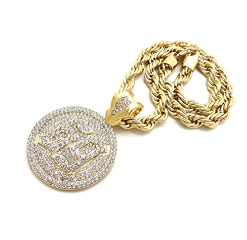 Men's Iced Hip Hop TEKASHI 69 Medallion CZ Pendant & 8mm 24" Thick Rope Chain Necklace3