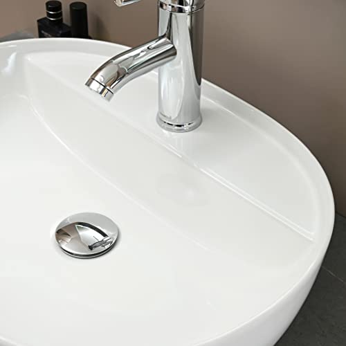 Decorvella 20X15.27X5.35 Inch Bathroom Vessel Sink With Faucet And Pop Up Drain, Oval Above Counter White Porcelain Ceramic Bathroom Vessel Vanity Sink Washing Art Basin #TOP2