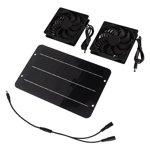 Kit de ventilador de panel solar 10W Topiky con extractores duales y red de protección 2