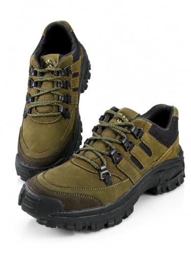 Image of Men's Olive Green Casual Lace Up Outdoor Shoes