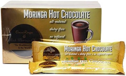 COCORINGA Moringa Hot Chocolate Cacao First Natural Keto Instant Non-dairy Hot Cocoa(1 Box large)