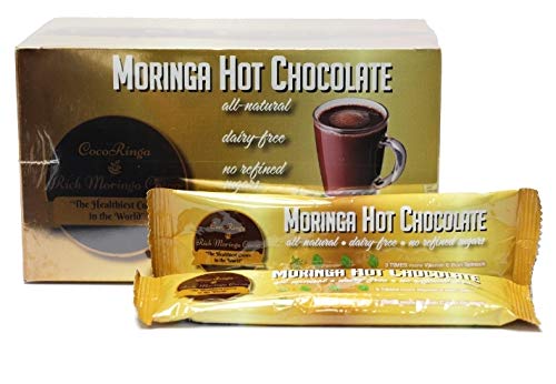 Cocoringa Moringa Hot Chocolate Cacao First Natural Keto Instant Non-Dairy Hot Cocoa(1 Box Large) #TOP17