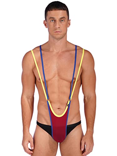 AGJGFM Men's V Sling Stretch Sexy Underwear Mankini Briefs Suspender Swimsuit Swimwear Thong
