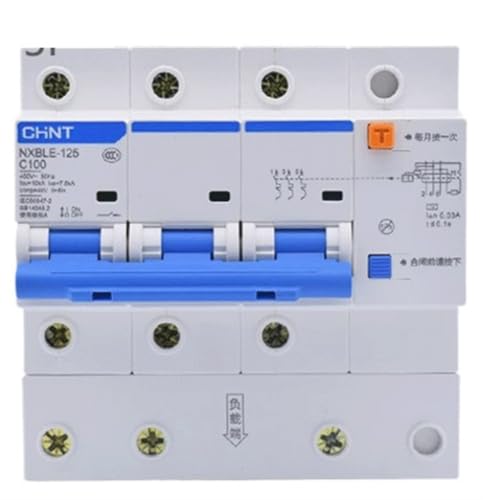RCBO 3P 125A coupe-circuit à air avec haute sensibilité différentielle NXBLE-125