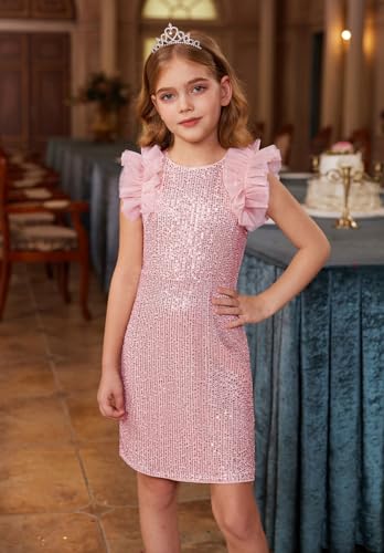 Grace Karin Junior Girls Dress Sequin Formal Pageant Special Occasion Prom Party Fancy Dress Size 10 Pink thumb #1