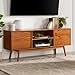 Walker Edison Mabel 58 Inch Modern 2 Door Solid Wood TV Stand for TVs up to 65 Inches - Caramel