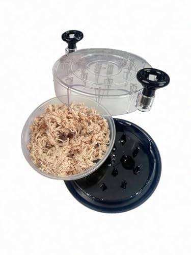 Chicken Shredder Twist Tool with Detachable Plate, Chicken Breast Shredder Tool with Lid, Dishwasher Safe & Easy Cleaning, Black
