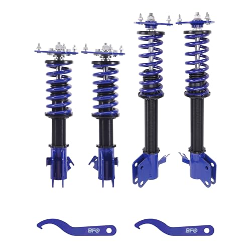 BFO Coilovers for Subaru Impreza WRX 2000-2007, for Impreza WRX STI 2000-2004, for Subaru Forester SG 2003-2008, Height Adjustable Coilovers Suspension Kit, Preset Damping Lowering Kit Blue