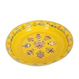 Toyvian Plato de Esmalte Resistente al Calor Diseño Plano y Bordeado para Servir Fruta y Ensaladas Restaurante Ligero y Compacto para Reuniones y Celebraciones Familiares