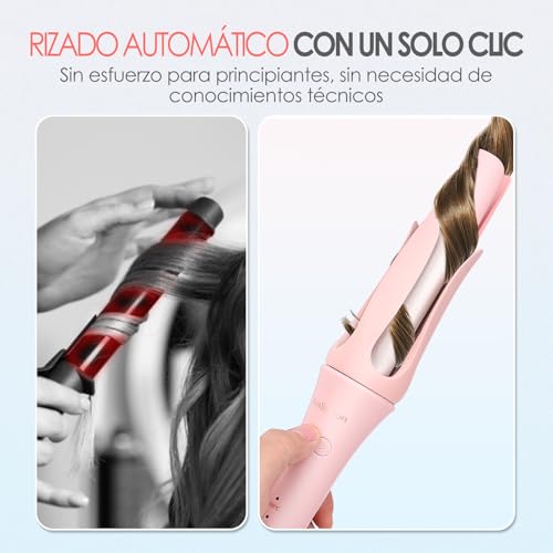 AraStyleon Rizador de Pelo Automático Bidireccional 32 mm | 3 Niveles de Temperatura (160-200°C) | Cerámica de Turmalina Rizador Automatico | Automatic Hair Curlers Para Cabello Largo - imagen 2