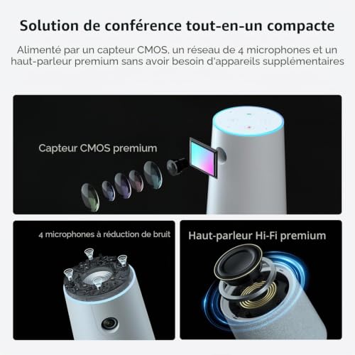 Webcam PC USB Plug&Play Nuroum C20 pour Télétravail Windows et Mac