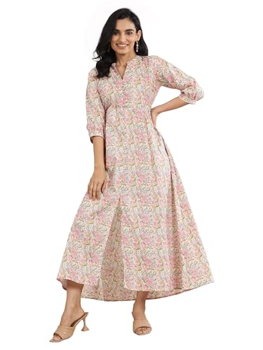 Image of Libas Printed Silk Blend A-Line Dress