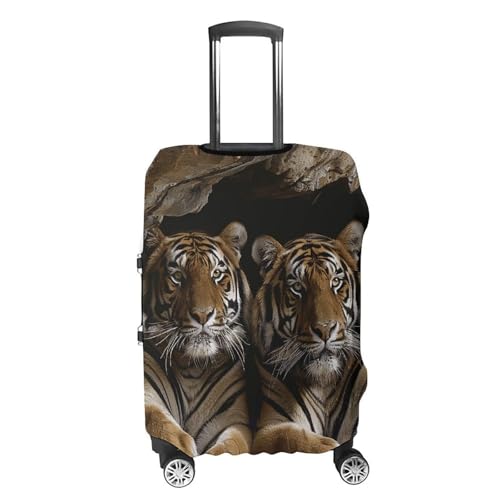 Tiger in Cave Luggage Cover, Washable Elastic Suitcase Cover Protector Fit 18-32 Inch Luggage4