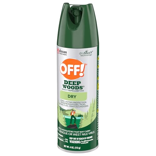 Image of OFF! Deep Woods Dry Bug Spray Insect Repellent VIII Long Lasting Outdoor Protection from Mosquitoes and Ticks 4 Ounce (Pack of 6)