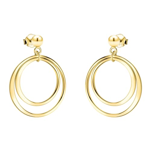 Sofia Milani - Pendientes Para Mujeres En Plata De Ley 925 - Chapados En Oro - Pendiente Colgante De Circular Bola - E2359 Sofia Milani - Pendientes Para Mujeres En Plata De Ley 925 - Chapados En Oro - Pendiente Colgante De Circular Bola - E2359