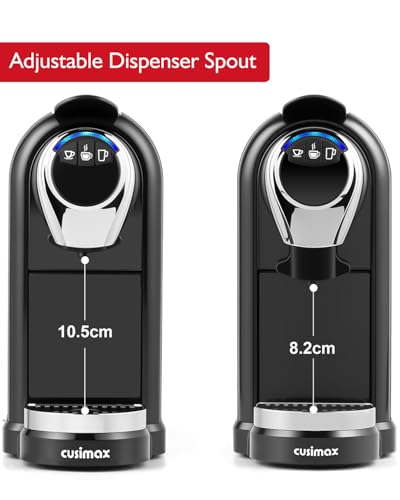 CUSIMAX Coffee Machine for Nespresso Original Pods with Capsule Bin Coffee Maker, Compact Espresso Machine with 3 Coffee Programmes, 19Bar High Pressure, 0.8L, Fast Heat-Up, Energy Saving - Image 5