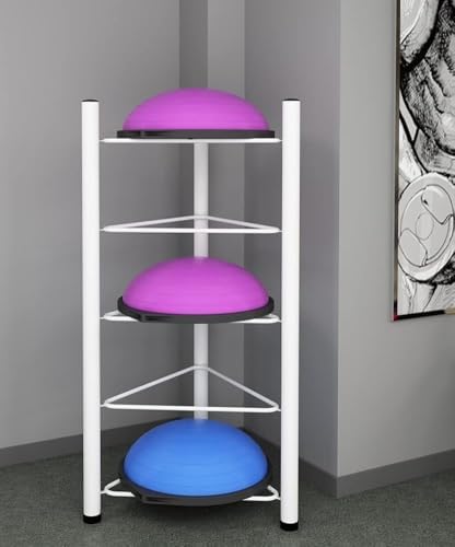 3/5/6/7 Tier Floor Stand Storage Organizer for Bosu Balls, Slam Balls, Medicine Balls - Home Gym Workout Equipment, Exercise Half Balance Ball Rack