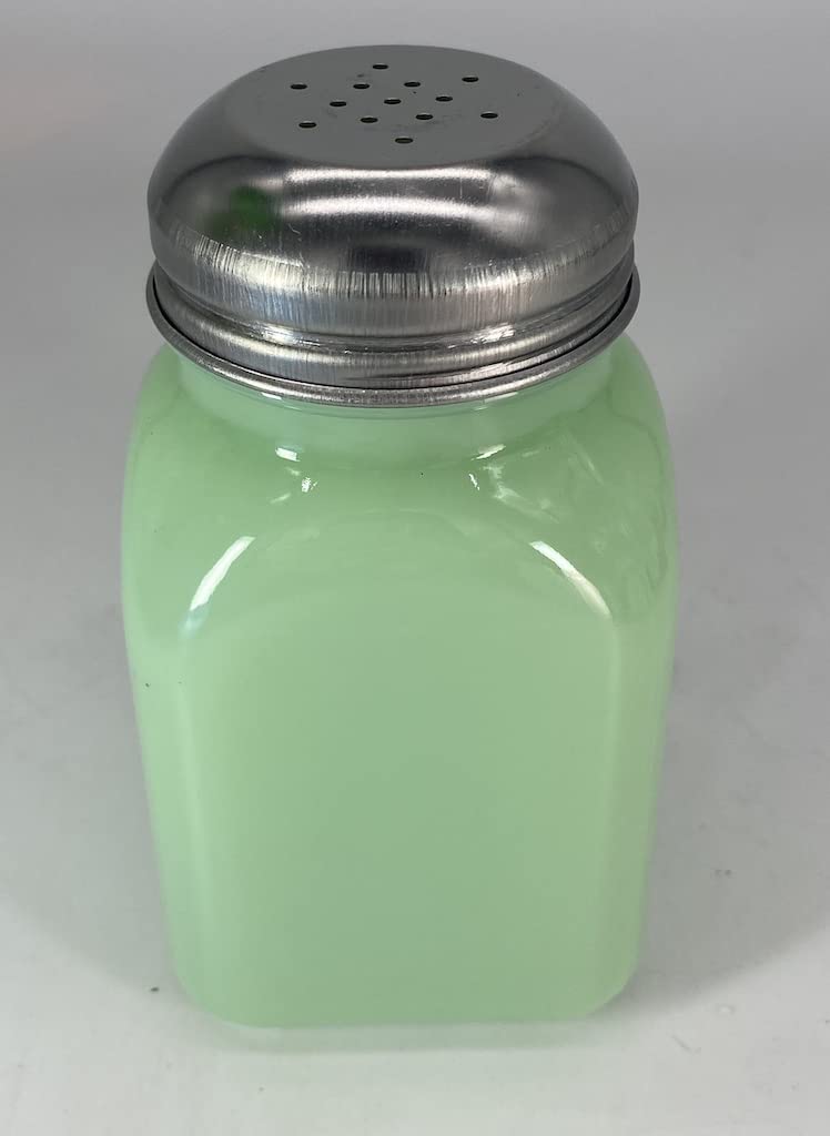 Spice Jar - Square Stove Top Shaker - American Made - Mosser Glass USA (Holes, Jade)