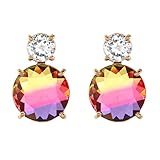 Estos Pendientes bonito diseño de Joyería. Están chapados en Oro. Son Antialérgicos y los cristales son de bonitos colores muy brillantes