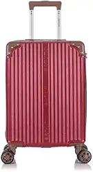 Mala de Viagem de Bordo Palazzio 10kg Rígida ABS Padrão ANAC com 4 Rodas duplas 360º e Trava de segredo númerico, divisória interna com zíper e elástico de fixação, Bordô, Santino - APLV191P25