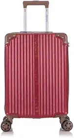 Mala de Viagem de Bordo Palazzio 10kg Rígida ABS Padrão ANAC com 4 Rodas duplas 360º e Trava de segredo númerico, divisória interna com zíper e elástico de fixação, Bordô, Santino - APLV191P25