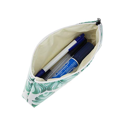Federmäppchen aus PU-Leder mit tropischem Palmenblatt-Muster, 3 Stück, Beutel für Stifte, Schule, Büro, Kosmetika, Make… – Bild 6