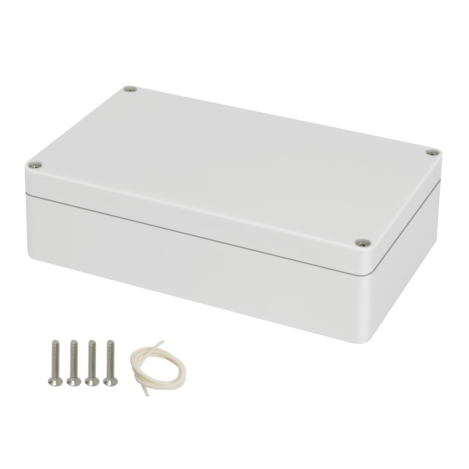 Project Box ABS Plastic Junction Box IP65 Waterproof Weatherproof Electrical Enclosoure Power Box for Electric Gray White 7.87"x 4.72"x 2.2"(200 x 120 x 56mm)