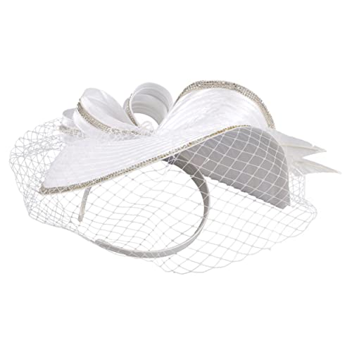 BESPORTBLE Charming Fascinator Hat Headband for Cocktail Tea Party Hairpiece Stable Reusable Hair Accessory for Weddings Garden Fashion Shows