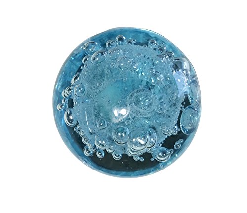Shabby Restore Aqua Blue Bubbles Glass Dresser Drawer, Kitchen Cabinet Oil Bronzed Knobs - Pack Of 12 #TOP2