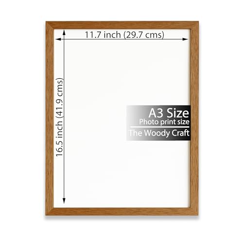 Image of A3 Size Photo Frame | Classic Brown Photo Frame For Wall | Wall Frames For Home Decoration | Wooden Photo Frames | Aesthetic Frame (11.7x16.5 inch, Brown)
