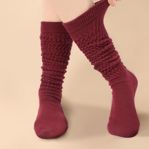 Image of Pleneal Slouchy Socks for Women Scrunch Sock Knit Chunky Crew Boot Socks