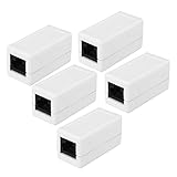 cable rj45 cat 6 50m  Connecteurs Ethernet RJ45 Coupleur Cat 6A 8P8C Connecteurs Keystone réseau Coupleurs en Ligne Idéal pour étendre Les câbles R-J45 Femelle à Femelle (Paquet de 5 Blanc)