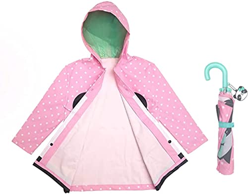 addie & tate Kids Umbrella for Girls and Boys & Rain Coats Set -Toddler Umbrellas Kids Raincoat Boys Girls Jacket