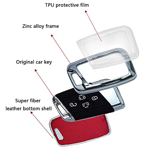 Carbon fiber+ Galvanized Alloy Car Key Case Fob Cover For V-o-lkswagen V-W PASSAT For Skoda Kodiaq Superb A7 2015 2016 2017 2018