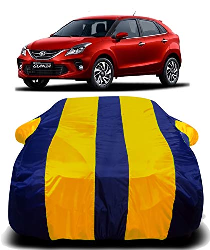 Image of Waterproof Car Cover with Ultra Surface Body Protection (Yellow Stripes) (Glanza)