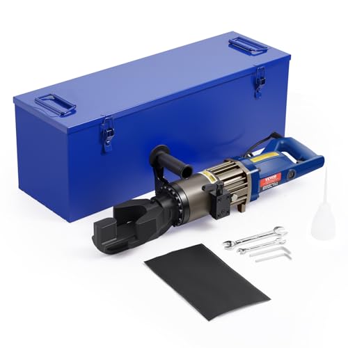 VEVOR Electric Hydraulic Rebar Bender, 1500W Portable Rebar Bending Machine, Bending up to 3/4 Inch #6 (6-20mm) within 4 Seconds, High Power Steel Rebar Bender w/Tool Case Oil Can,Black Blue RN-22