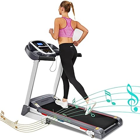 Folding Treadmill 300 lbs with Auto/Manual Incline for Home, Max 3.25 HP Brushless Silent Motor, Shock Absorber&Smart APP, Max Speed 9 MPH, Bluetooth Speaker/Pulse Monitor, 12 Programs Cover